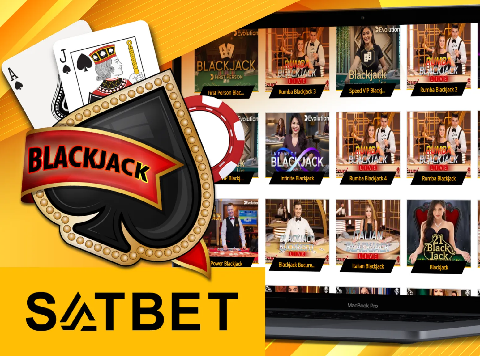 Play blackjack games with real people at Satbet.