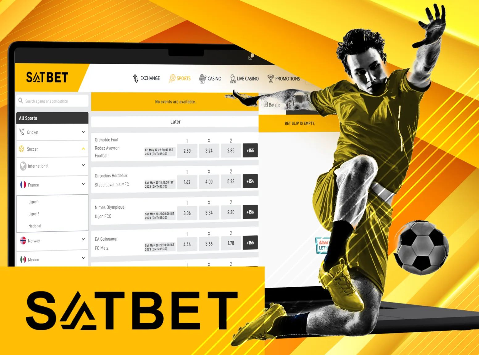 Make bets on football matches at Satbet.