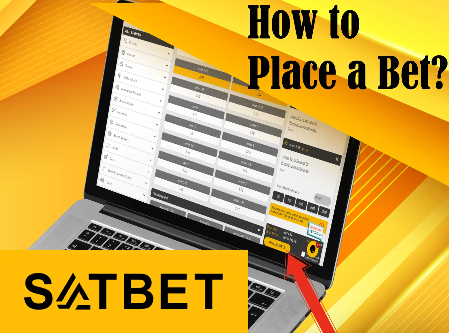 It's easy to place bets at Satbet.
