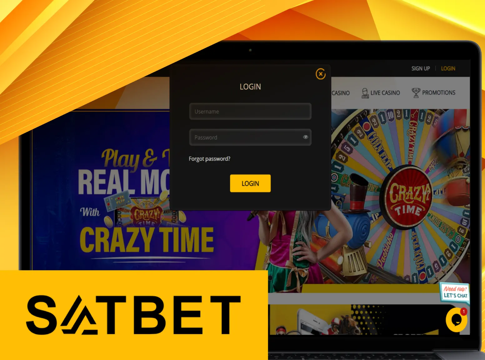 Use your Satbet account for logging in.
