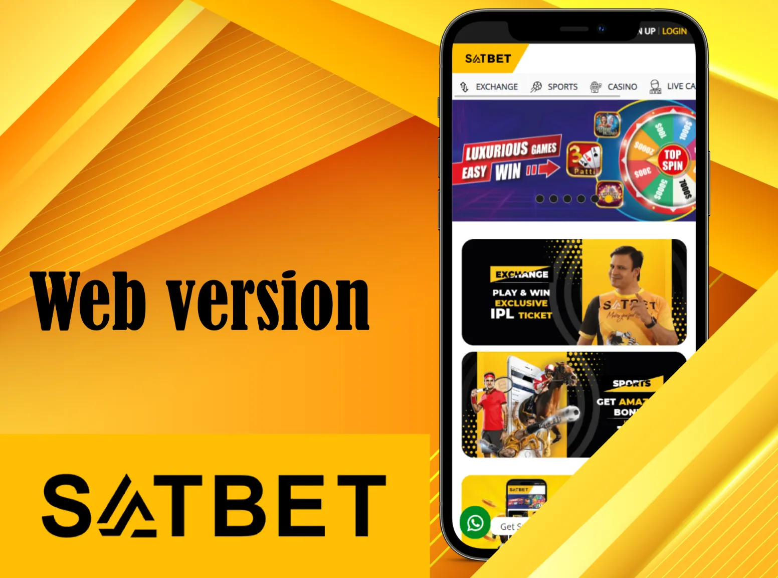 Use Satbet mobile website on any mobile device.