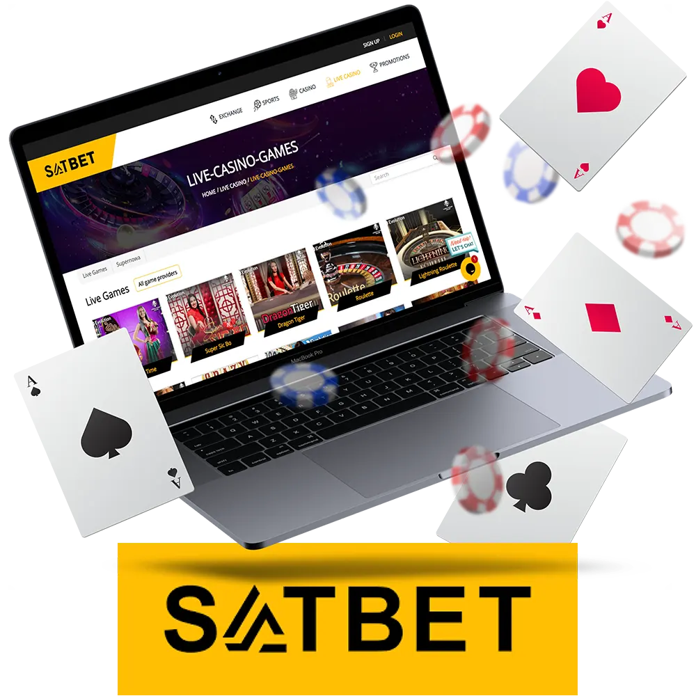 Play different casino games in live format in the Satbet casino.