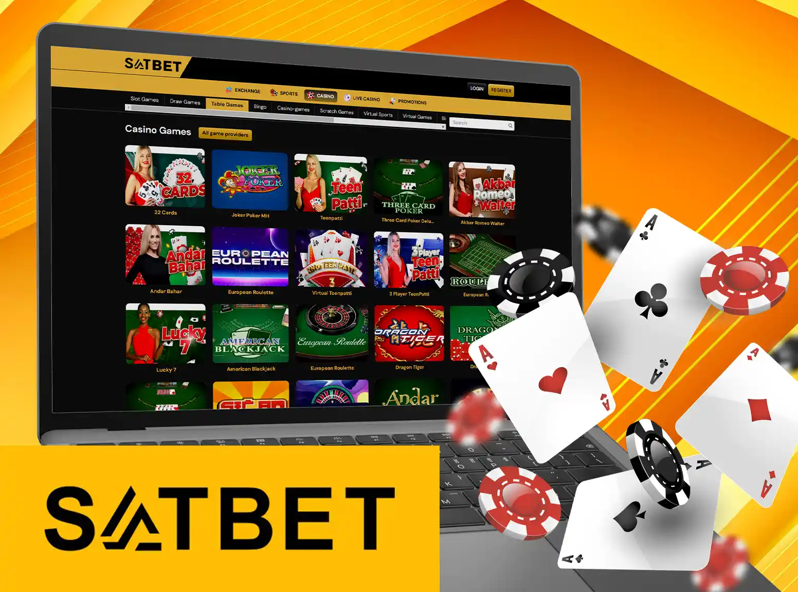 Discover a wide selection of table games at Satbet and have fun playing them.