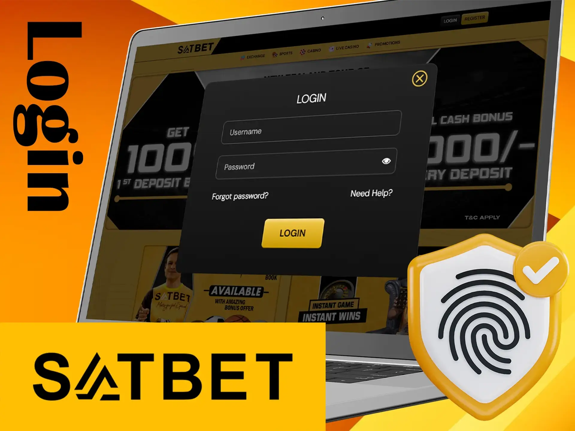 To start playing at Satbet Casino log in using your username and password.