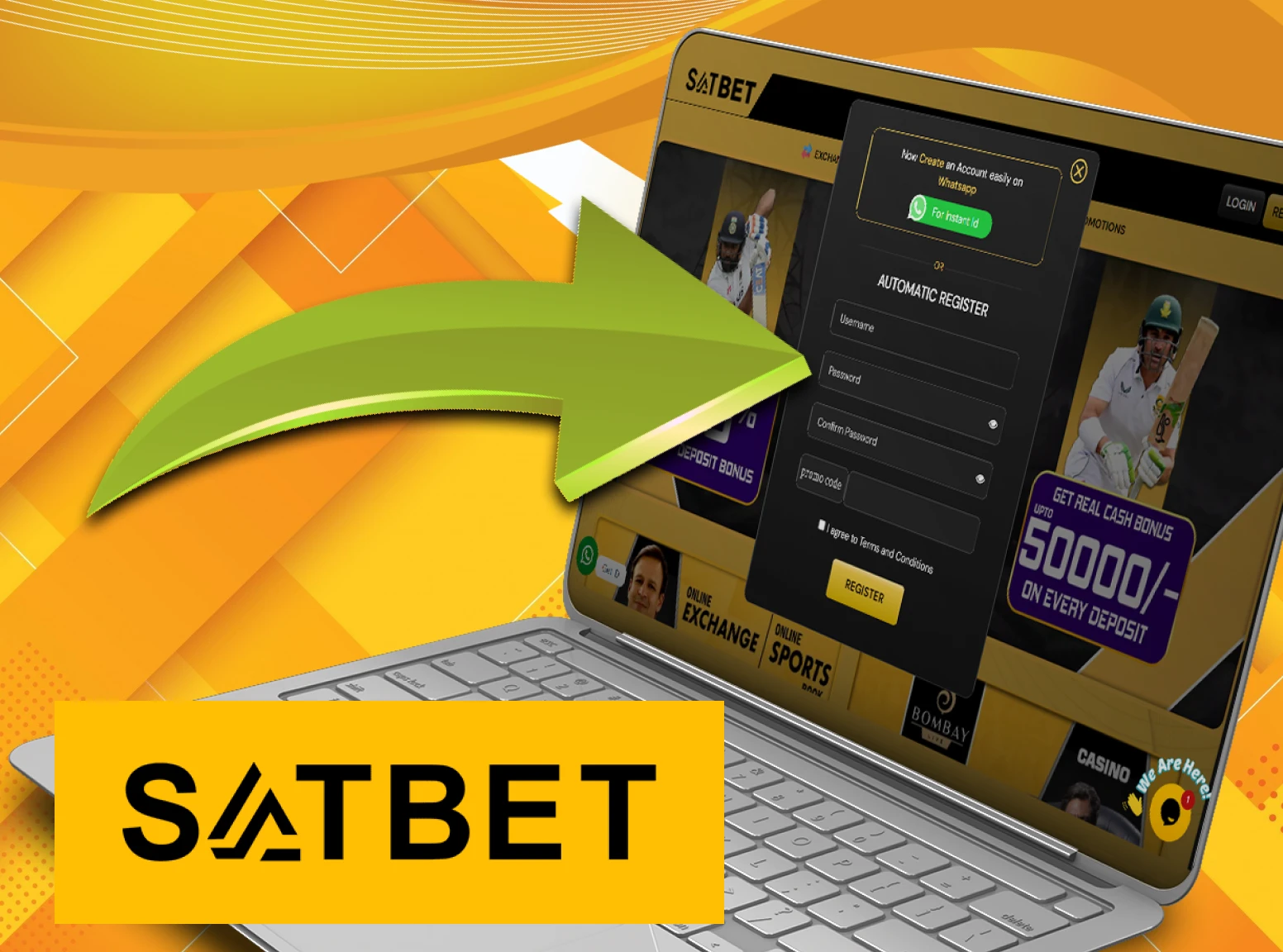 To receive a bonus from a promotional code, fill out all the data on Satbet.