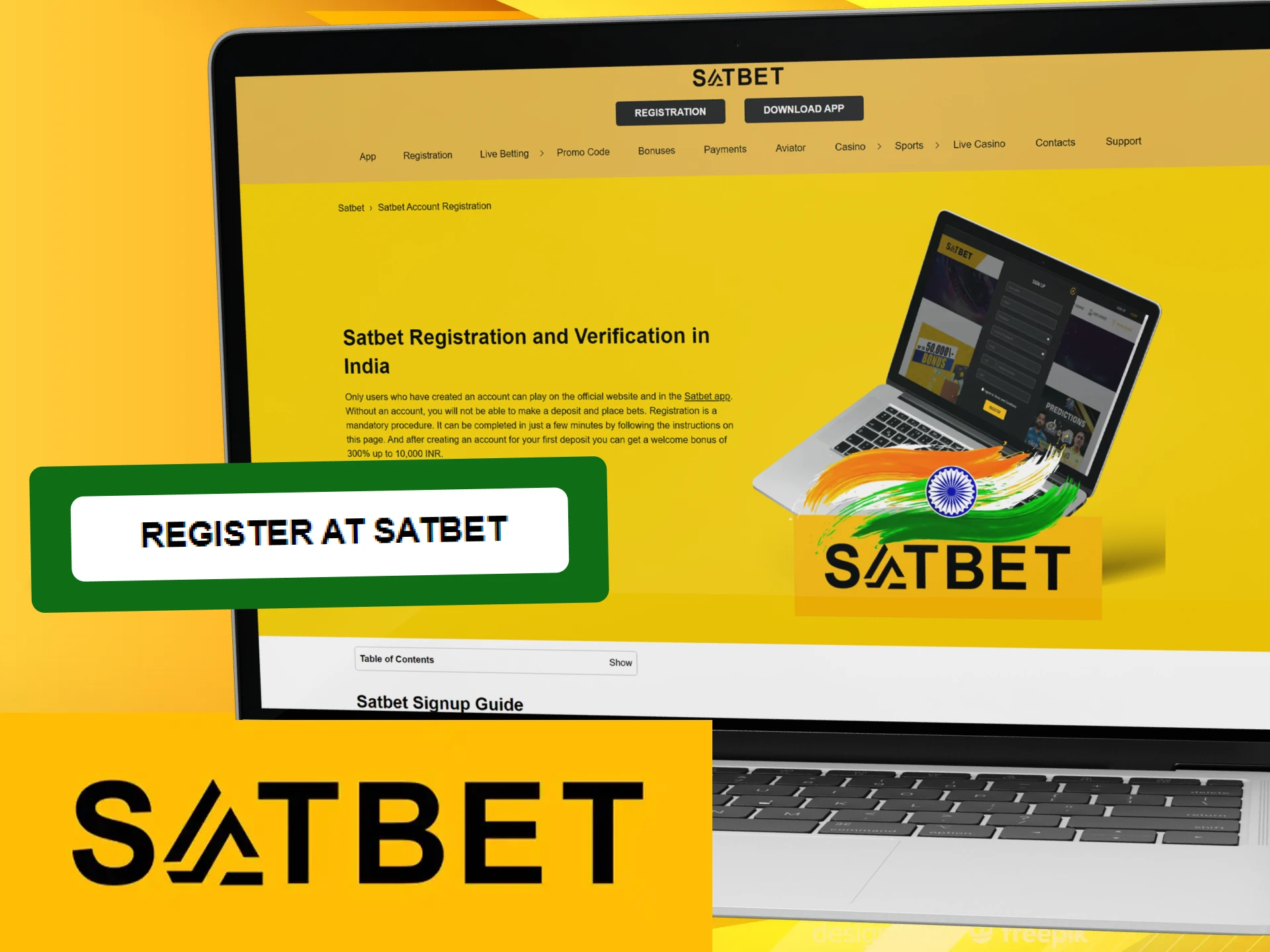 Get your Satbet welcome bonus after registration.